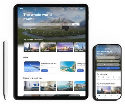 iPad and Phone Mockup - Portfolio - Travel & Tourism